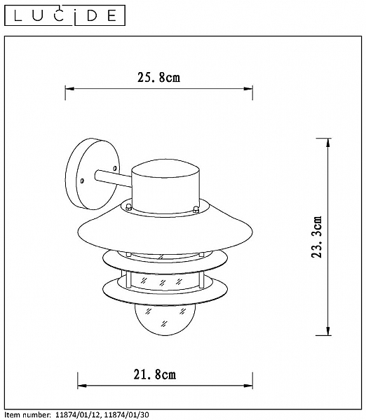Уличный настенный светильник Lucide Zico 11874/01/12