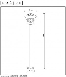 Столб фонарный уличный Lucide Zico 11874/99/30