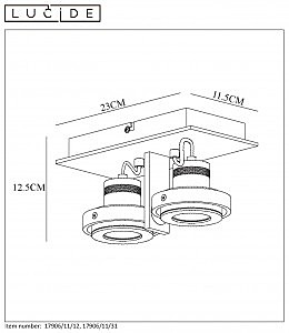 Светильник спот Lucide Landa 17906/11/12