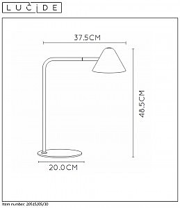 Настольная лампа Lucide Devon 20515/05/30