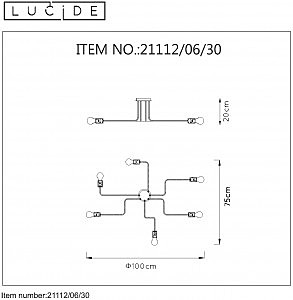 Потолочная люстра Lucide Lester 21112/06/30