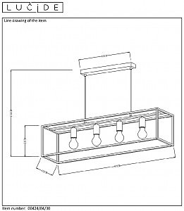 Светильник подвесной Lucide Ruben 00424/04/30