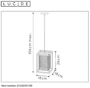 Светильник подвесной Lucide Sansa 21422/01/30