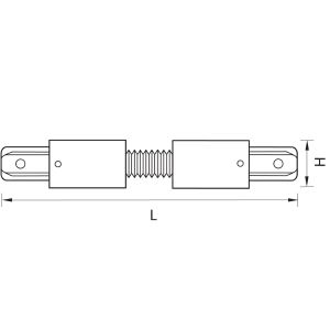 Соединитель регулируемый гибкий однофазный для встраиваемых треков Lightstar Barra 501157