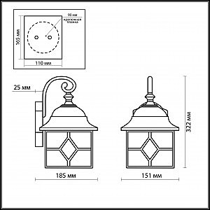 Уличный настенный светильник Odeon Light LARTUA 2309/1W