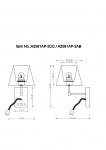 Настенное бра Arte Lamp Elba A2581AP-2AB