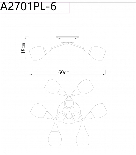 Потолочная люстра Arte Lamp Penny A2701PL-6WG