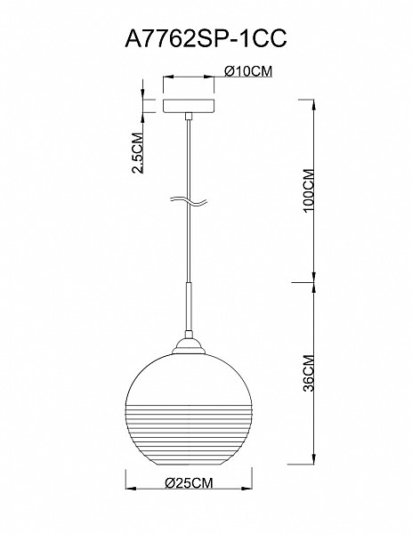 Светильник подвесной Arte Lamp Wave A7762SP-1CC