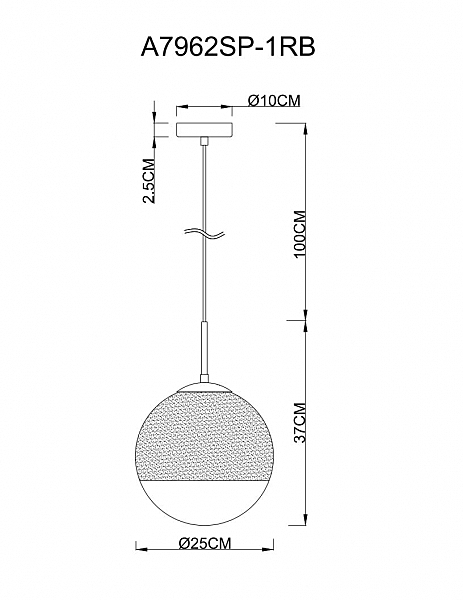 Светильник подвесной Arte Lamp Jupiter Copper A7962SP-1RB