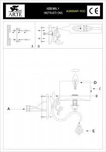 Бра Arte Lamp MANCHESTER A3880AP-1CC