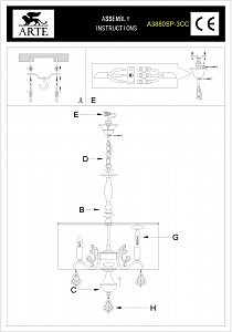 Светильник подвесной Arte Lamp MANCHESTER A3880SP-3CC