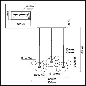 Светильник подвесной Odeon Light Bubbles 4640/36L