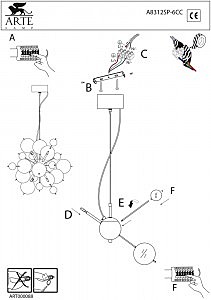 Подвесная люстра Arte Lamp MOLECULE A8312SP-6CC