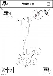 Подвесная люстра Arte Lamp MOLECULE A5021SP-21CC