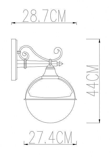 Уличный настенный светильник Arte Lamp MONACO A1492AL-1WG