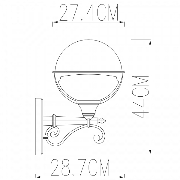 Уличный настенный светильник Arte Lamp MONACO A1491AL-1BK