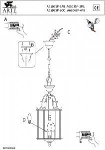 Светильник подвесной Arte Lamp RIMINI A6503SP-3AB