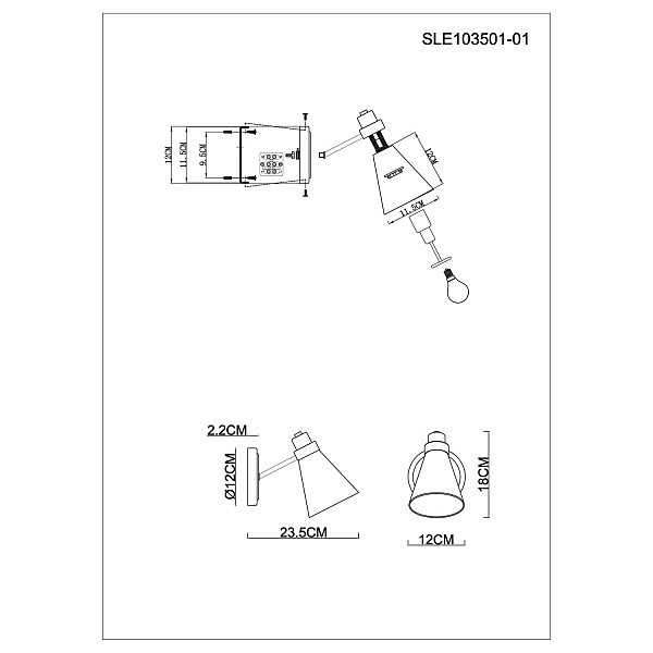 Настенное бра Evoluce Biane SLE103501-01