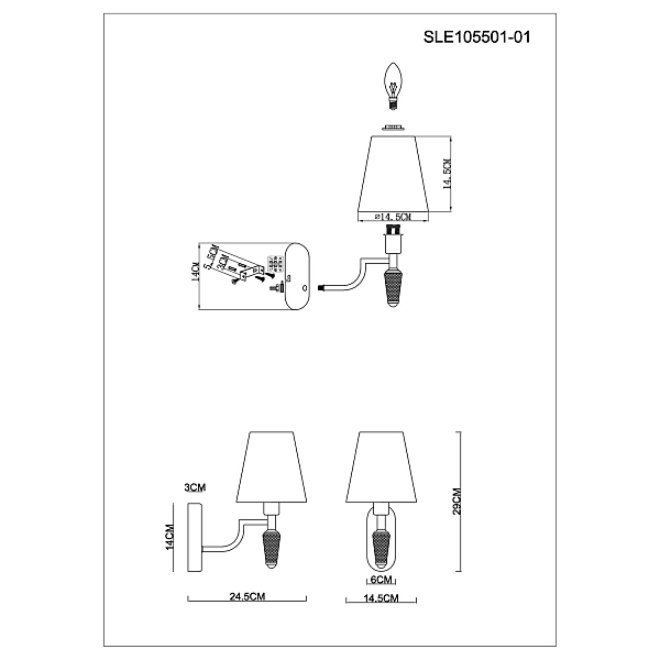 Настенное бра Evoluce Reimo SLE105501-01