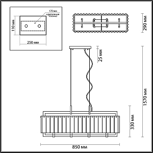 Подвесная люстра Odeon Light Edera 4976/8