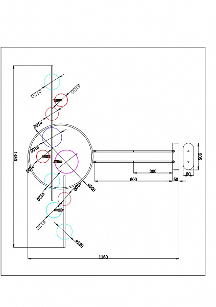 Потолочная люстра Arte Lamp Saturn A7790SP-75BK