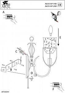 Настенное бра Arte Lamp SALVADOR A6351AP-1AB