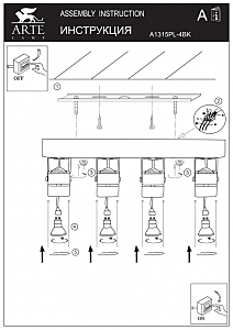 Светильник спот Arte Lamp Misam A1315PL-4BK