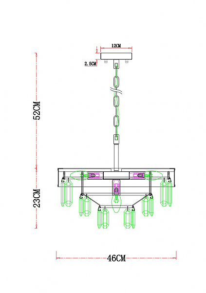 Подвесная люстра Arte Lamp Diadem A1002LM-6CC