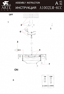 Подвесная люстра Arte Lamp Diadem A1002LM-6CC