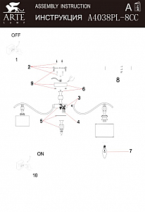 Потолочная люстра Arte Lamp Ibiza A4038PL-8CC