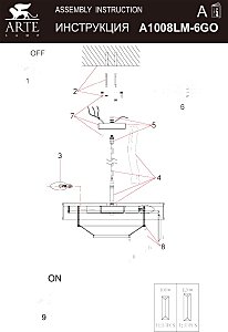 Подвесная люстра Arte Lamp Annabelle A1008LM-6GO