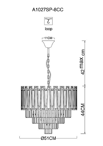 Подвесная люстра Arte Lamp Ellie A1027SP-8CC