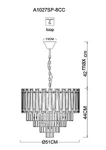 Подвесная люстра Arte Lamp Ellie A1027SP-8CC
