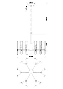 Подвесная люстра Divinare Tenerife 7136/18 LM-6