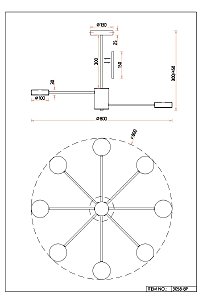 Люстра на штанге F-Promo Atma 3058-8P