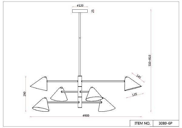 Люстра на штанге F-Promo Trikoniya 3089-6P