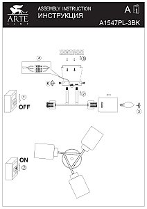 Потолочная люстра Arte Lamp Chicago A1547PL-3BK