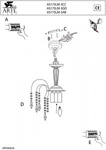 Подвесная люстра Arte Lamp WATERFALL A5175LM-3GO