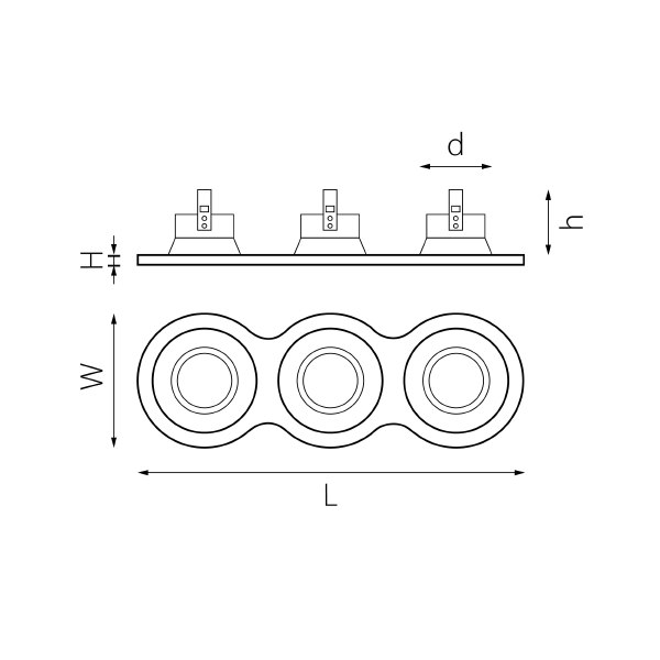 Комплект из светильников и рамки Lightstar Domino D637030303