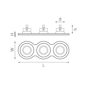 Комплект из светильников и рамки Lightstar Domino D637030303