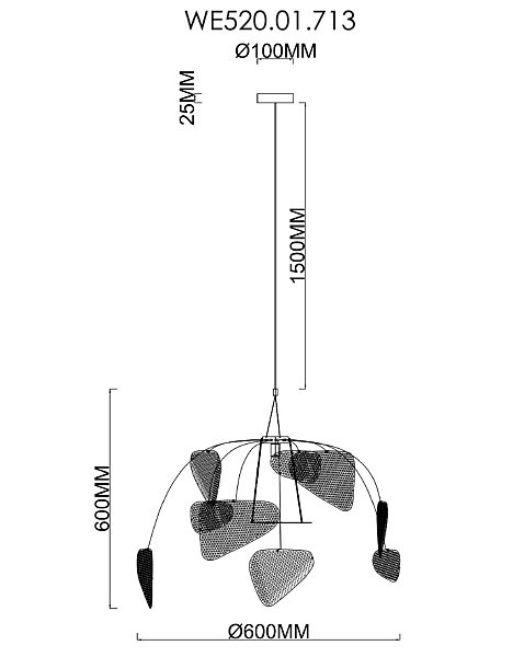 Светильник подвесной Wertmark Palma WE520.01.713