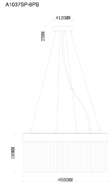 Подвесная люстра Arte Lamp Francheska A1037SP-6PB