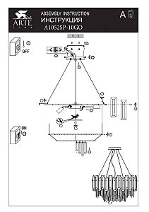 Подвесная люстра Arte Lamp Nicoletta A1052SP-10GO