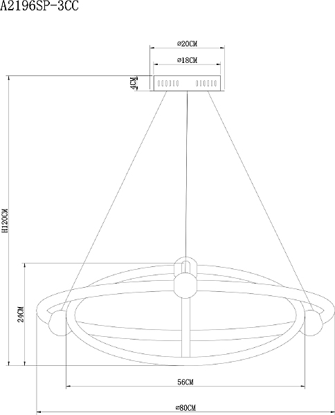 Подвесная люстра Arte Lamp Harley A2196SP-3CC