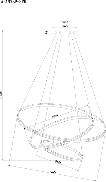 Подвесная люстра Arte Lamp Frodo A2197SP-3WH