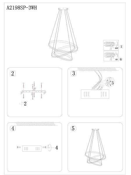 Подвесная люстра Arte Lamp Meridiana A2198SP-3WH