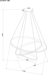 Подвесная люстра Arte Lamp Meridiana A2198SP-3WH