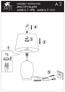 Настольная лампа Arte Lamp Sarin A4061LT-1PB