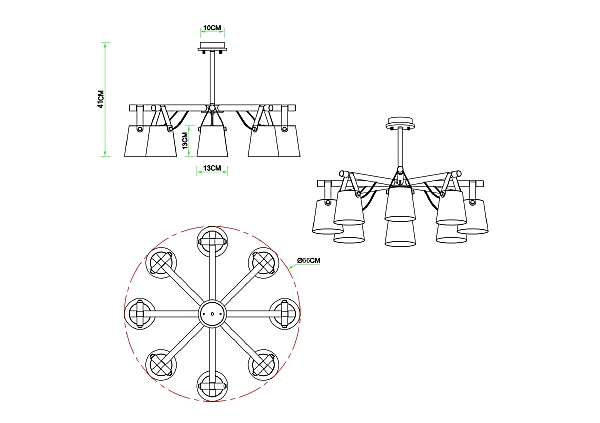 Потолочная люстра Arte Lamp Thomas A7032PL-8WH