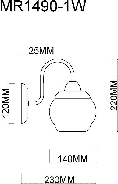 Настенное бра MyFar Kris MR1490-1W